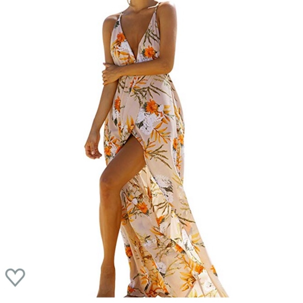 Tie up Tropical Maxi Dress 🌴